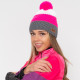 Knitted beanie POM pink