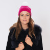 Knitted beanie POM pink