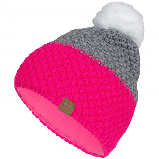 Knitted beanie MAD pink/white