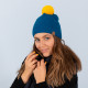 Knitted beanie EVAN blue/yellow