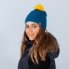 Knitted beanie EVAN blue/yellow