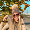 Knitted beanie SIA brown