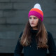 Knitted beanie POM red/orange