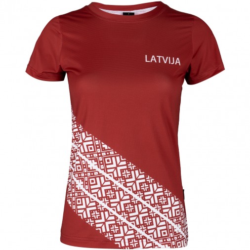 Sieviešu t-krekls LATVIJA sarkans