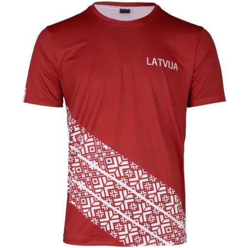 Vīriešu T-krekls LATVIJA sarkans