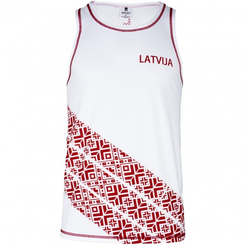 Vīriešu sporta krekls LATVIJA balts