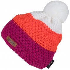 Knitted beanie POM red/orange