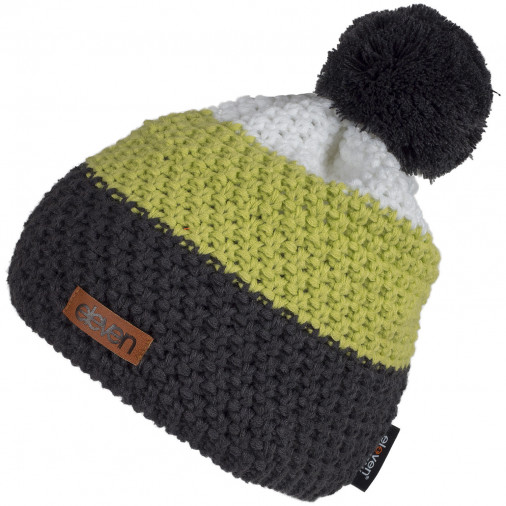 Knitted beanie POM green/grey