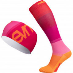 Mono pink compression socks and sports headband