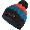 Knitted beanie POM orange/blue