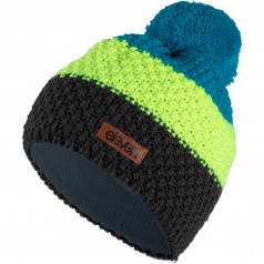 Knitted beanie POM orange/grey