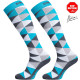 Long compression socks TRIANGLE blue