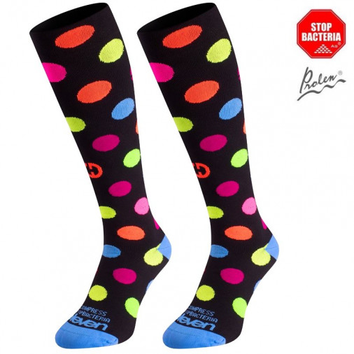 Compression socks Dots Black