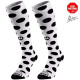 Compression socks Dots BW