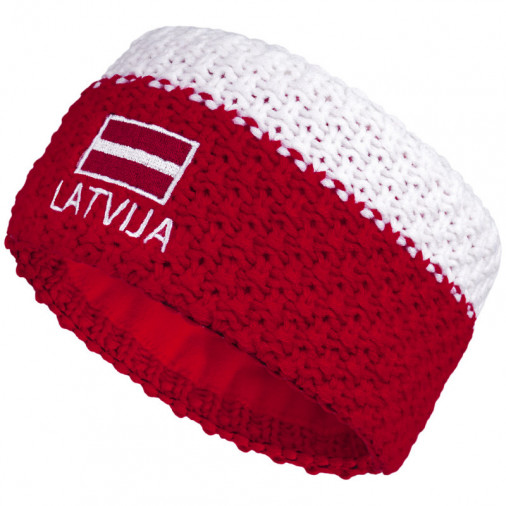 Knitted headband ELEVEN LATVIA red