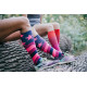 Long compression socks STARS pink