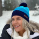 Knitted beanie POM blue