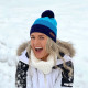 Knitted beanie POM blue