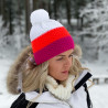 Knitted beanie POM red/orange