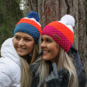 Knitted beanie POM red/orange