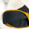 Knitted beanie POM mustard yellow