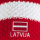 Knitted beanie POM LATVIA red