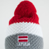 Knitted beanie POM LATVIA grey