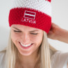 Knitted beanie POM LATVIA red