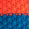 Knitted beanie POM orange/blue