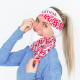 Multifunctional scarf cap LATVIA white