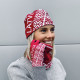 Multifunctional scarf cap LATVIA red